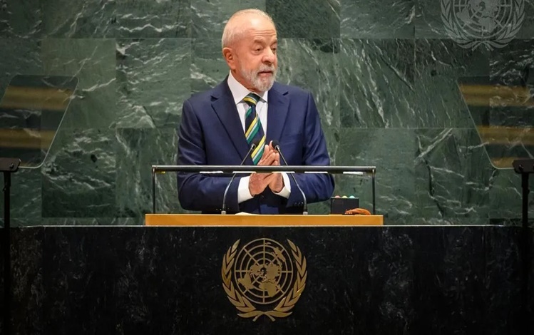 Luiz Inácio Lula da Silva durante discurso na Assembleia Geral da ONU